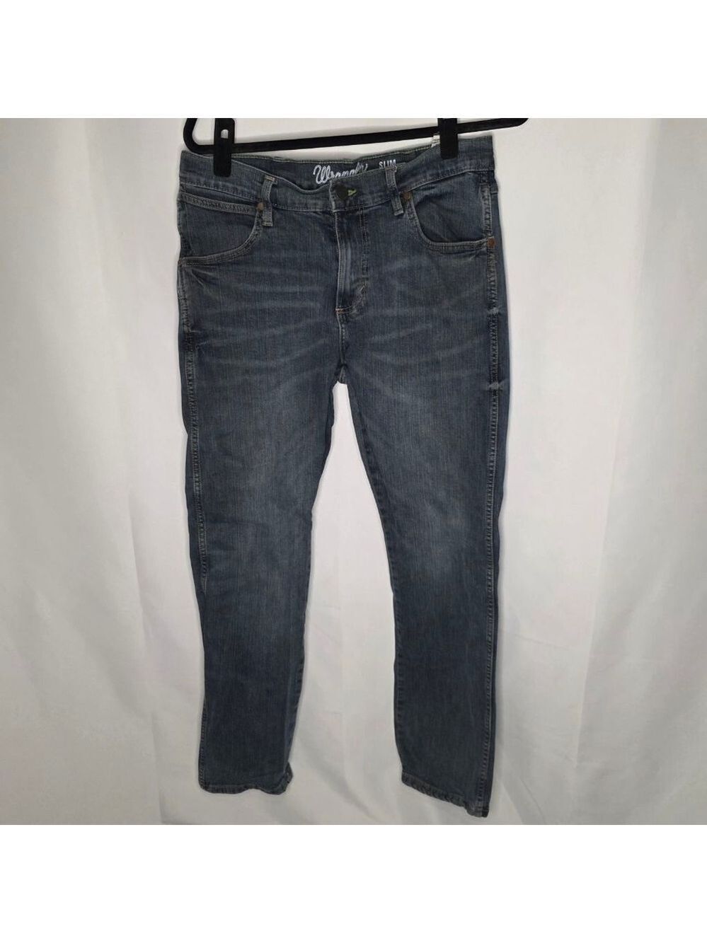 Men's Wrangler Blue Slim Straight Jeans Waist 32